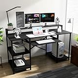 Klaxon Office Table for Home | Workstation Table Desk for Office | Computer Table for Home PC with Keyboard Tray (150 CM- Black, DIY Installation)