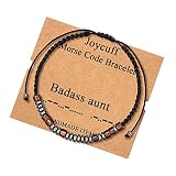 JoycuFF Badass Aunt Badass Bracelet for Women Morse Code Bracelets Gift for Women from Niece Birthda
