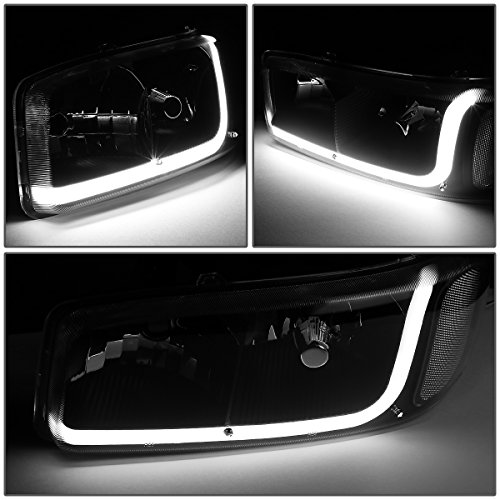 Image of DNA MOTORING HL-LB-SIERRA99-BK-SM-CL1 4PCs LED DRL Strip Headlight+Bumper Lamp Compatible with 99-07 Sierra /Yukon