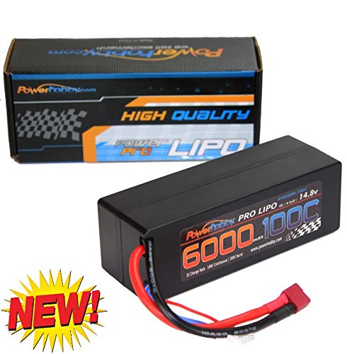Powerhobby 4S14.8v 6000mah 100C-200C Lipo Battery w Deans Hard Case 4-Cell (2 Pack)