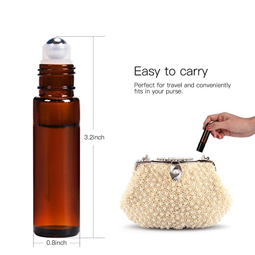 ULG 4/8/12-Pack Essential Oil Roller Bottles 10ml, Empty Bottles with Stainless Steel Roller Balls and Waterproof Labels, Roller Balls For Essential Oils4