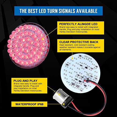 image for LX-LIGHT Pair 2'' Bullet Style Rear Brake Light LED Turn Signal Kit wi