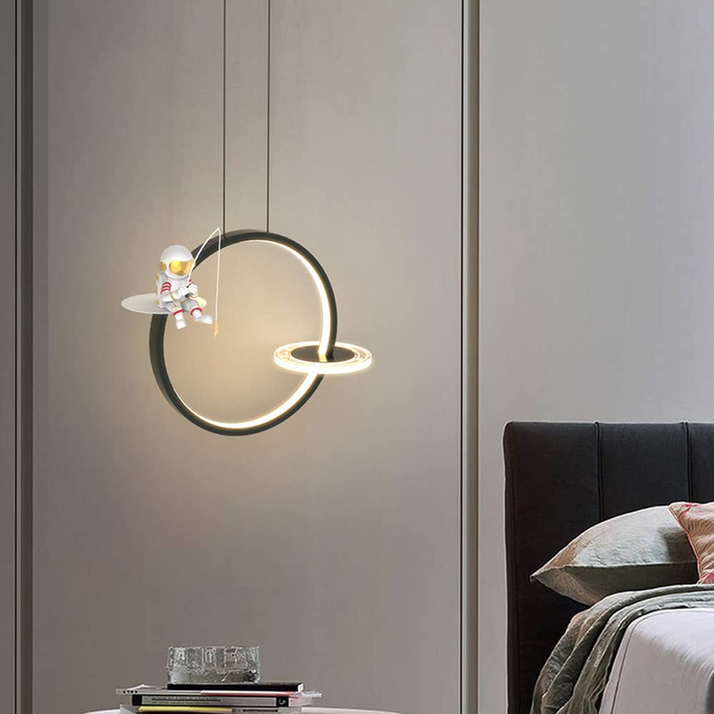 Lampe à suspension LED moderne 16W avec gradation tricolore pour chambre et cuisine