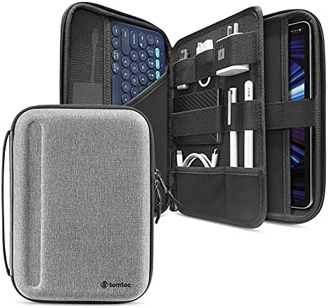 tomtoc Portfolio Case for 11-inch iPad Pro M2/M1 (4th/3/2nd/1st Gen) 2022-2018, 10.9" iPad Air 5/4th Gen 2022-2020, 10.9"/10.2" iPad 10/9th Gen Keyboard Carrying Storage Sleeve Accessories Black Plus