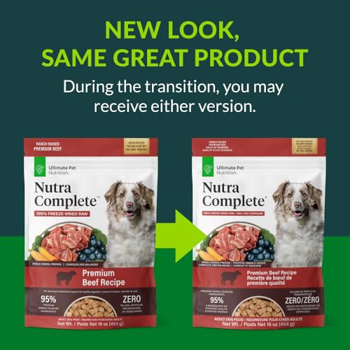 ULTIMATE PET NUTRITION Nutra Complete, 100% Freeze Dried Veterinarian Formulated Raw Dog Food with Antioxidants Prebiotics and Amino Acids (16 oz., Beef) image 4