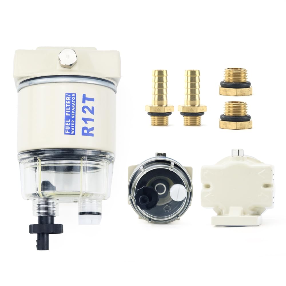 Pezzo di Ricambio per Auto R12T Elemento filtrante del Carburante Separatore d'Acqua sostituisce ZG1/4-19 120AT S3240 NPT FS19802 P502489 R12P R12S Pezzo di Ricambio per Auto