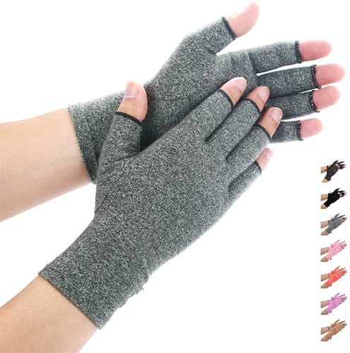 Compress Bamboo Arthritis Gloves, Premium Bamboo Gloves, Compression Gloves for Arthritis for Women Men (Grey,M)