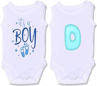 سالوبيت كات بكباسين قطن 100% بأشكال مميزة للأطفال حديثي الولادة، قطعتين بطبعة "ITS A BOY" (D)