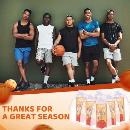 HKOYTIUP 36 Sets DIY Name Basketball Keychain Basketball Team Gifts Set Bulk Keychains Acrylic Keychain Thanks Card Bags Sports Party Favors End of Season Gifts for Basketball Players Coaches & Fans - Thumbnail 7