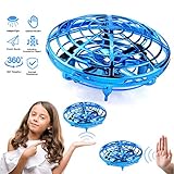 Mafix Drone for Kids Adults Toys Hand Operated Mini Drone Flying UFO Game Toys, Flying Ball Toy Gifts for Boys and Girls Motion Sensor Helicopter Outdoor and Indoor with Shinning LED Lights (Blue)