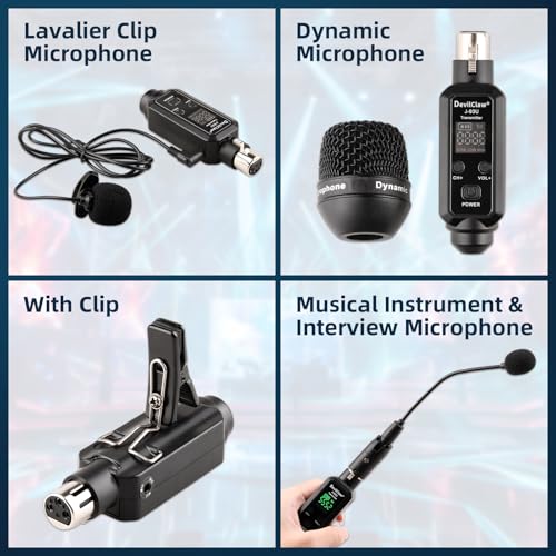 Sistema Adaptador Inalámbrico Multifuncional UHF XLR, Transmisor y Receptor con Divisor de Audio Multi 4-Vías 1/4”, Divisor Auxiliar Multi 6.35mm miniatura 5