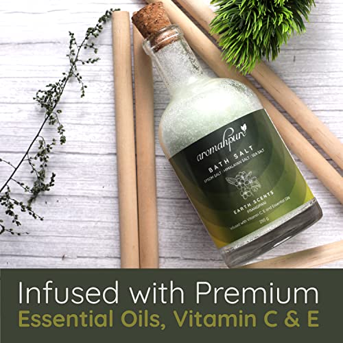 Aromahpure 100% Natural Bath Salt with Essential Oils (Mix of Epsom Salt, Himalayan Salt, and Sea Salt, Vitamin C & E) for Body & Foot Spa, Relaxing Aromatherapy - Earth Scents Fragrance ( Frangipani) to Relax Mind and Body (250gm) - Image 4