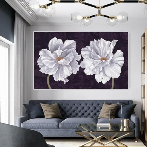 Toile paysage fleur KEBIA grand format 60x90 sans cadre style peinture a l'huile