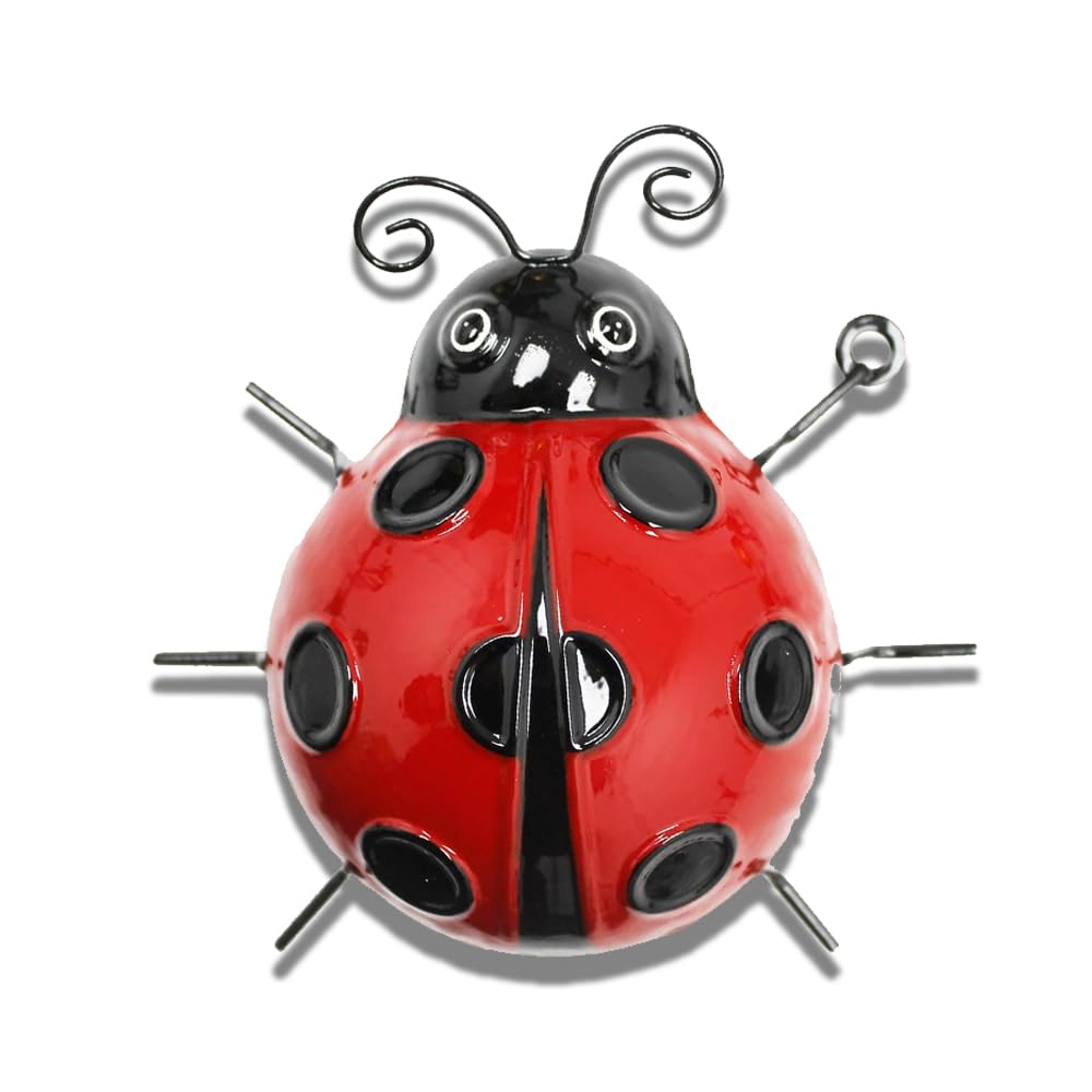 Bonafide Red Set Of 3 Metal Ladybird Garden Wall Art Décor Cute Handmade Ladybugs Live For Backyard Garden Lawn Porch Outdoor Decorations