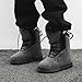 Men's Fashion Ankle Boots Comfort Lace Up High-top Casual Shoes Puffy Platform Boots for Everyday Grey US Size 10