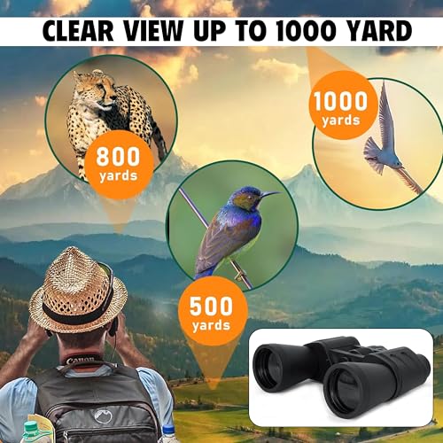 Image of Storite 20x50 Full Size Binoculars for Adults - Powerful HD Binoculars, 20 X Magnification,Waterproof Fogproof Prism FMC Lens-with Case and Strap (Black)