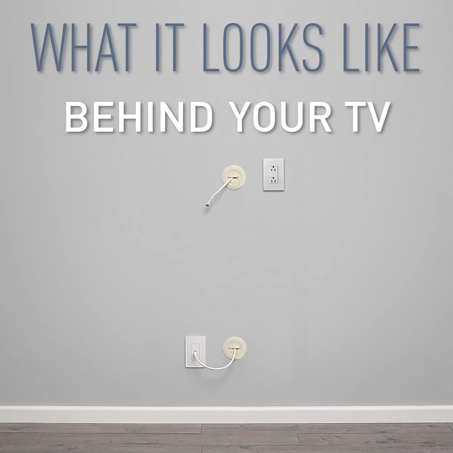 Legrand Wiremold CMK60 In Wall TV Low Voltage Grommet Kit, Cable Management Kit, Mounting Brackets, Fish Tape, and Hole Saw Included, Ivory (1 Pair)