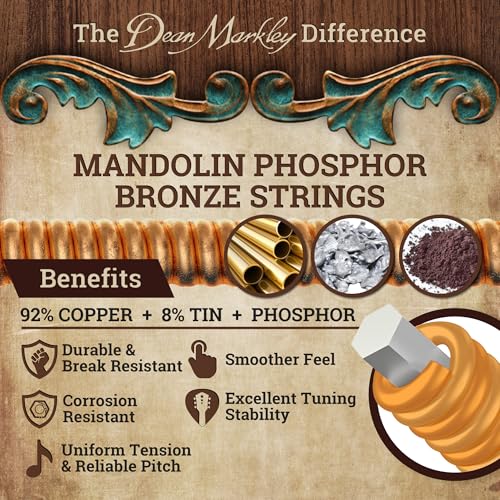 Cordes mandoline qui durent longtemps Dean Markley 2404 PhosBronze regular - 2