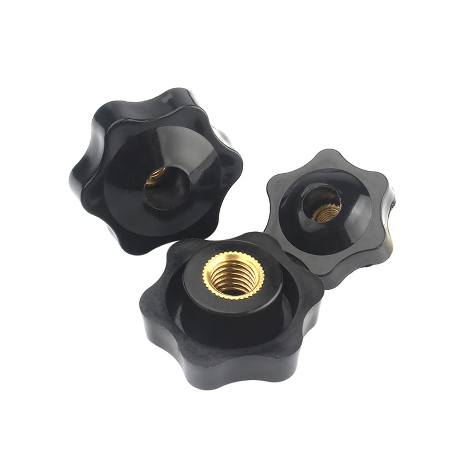 Stella Dadi con manico - 10Pcs Dadi di serraggio Plastica Zigrinato Manopole Attraverso il foro Rame Core Thread interno Esagonale Impugnature Dadi M5 M6 M8 M10