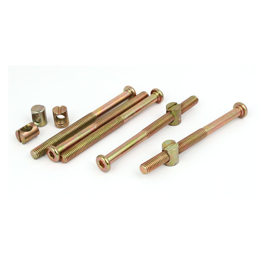 TOP-VIGOR 5Pcs Furniture Bolt and Barrel Nut, M8x100mm Hex Drive Socket Cap Furniture Barrel Screws, Bolt and Barrel Nut