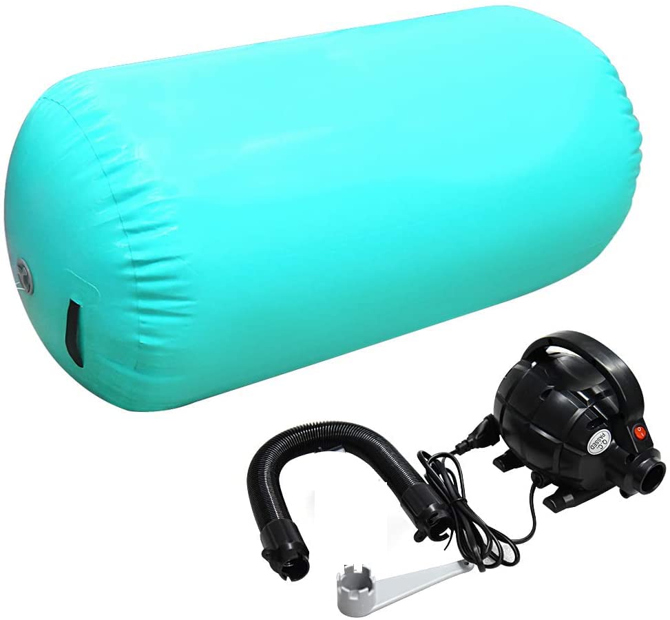 Dolphy Air Roller Gymnastics Tumbling Mat with Electric Air Pump, Inflatable Gym Training Sport Fitness Exercise Air Barrel Bouncy Gym Balance Cylinder, for Indoor/Gym/Outdoor/Yoga/Water/School Use