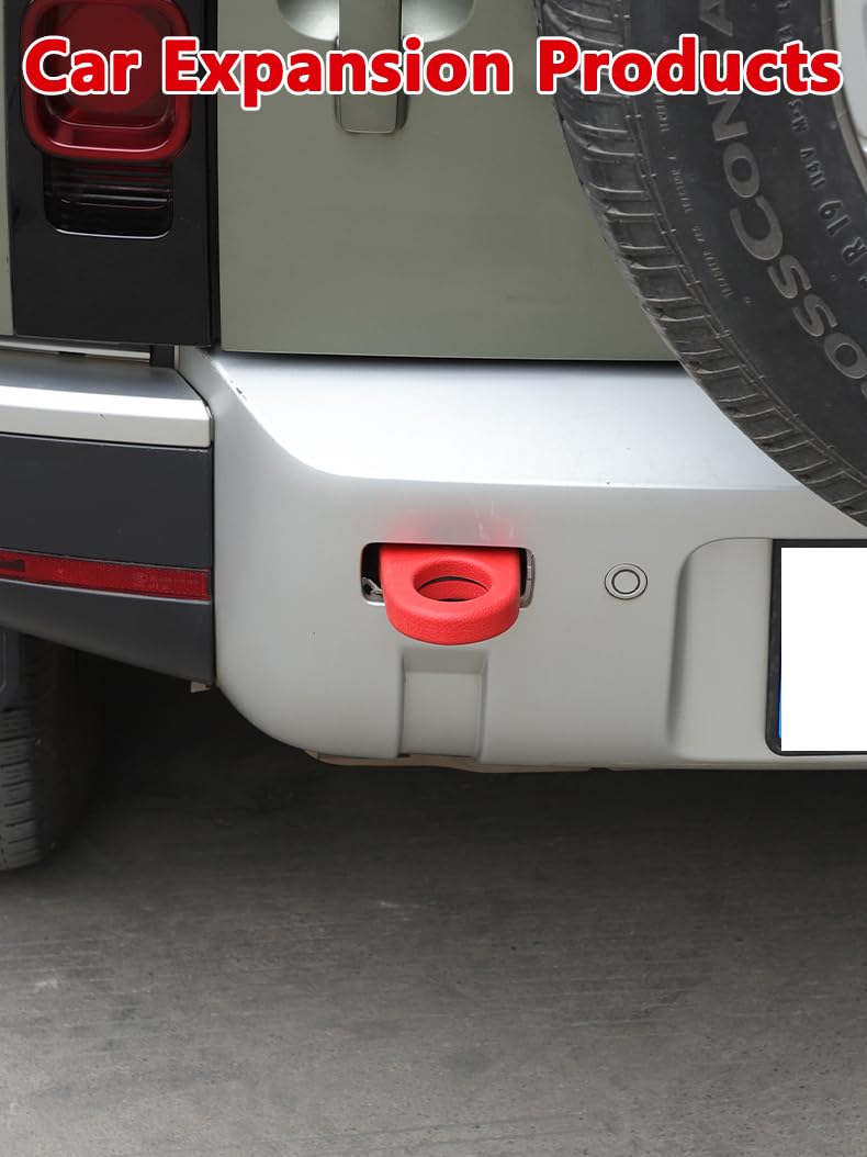 Geeignet für LR Defender 2020-2025 Anhängerhaken Dekoration Abdeckung,Schutzabdeckung für Anhängerhaken,Gummi Rear Trailer Ring Schutzhülle,Auto Abschleppring Schützen (Rot)
