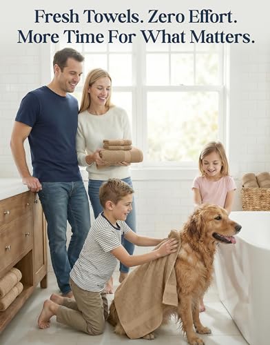 Image of LANE LINEN 100% Cotton Towels Set - 16 Piece value pack - Soft, Absorbent & Durable - 4 Bath, 8 Washcloths, 4 Hand Towels for Bathroom - Ideal for Home, Spa & Gym - Quality You Can Trust - Taupe