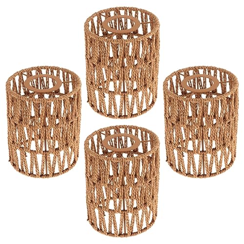 La Mejor Selección de Pantallas para lámparas - los más vendidos. 45 4 piezas de pantalla de lámpara colgante tejida a mano, pantalla de lámpara colgante tejida para aplique de pared, lámpara de araña rústica, pantalla