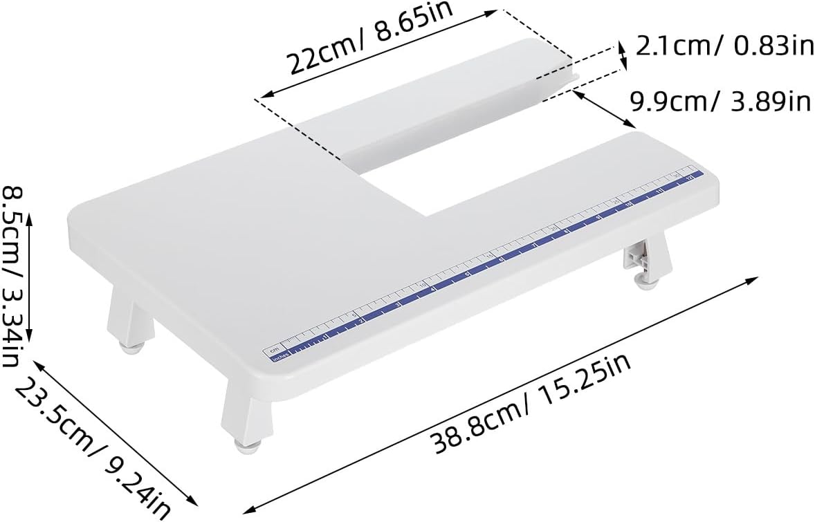 CIMAXIC Extension Table for Sewing Machine Compatible with Brother JK17B, JA001, JA007, JV1400 - Plastic Lengthening Plate for Home Use to Expand Work Area