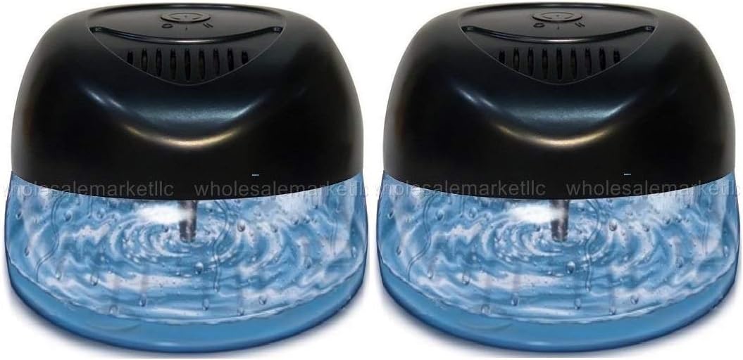 Bluonics Fresh Aire 2-Pack Water Air Washer, Air Revitalizer & Freshener with 4 Fragrance Bottles, 7-Color LED Night Light & White Noise Feature