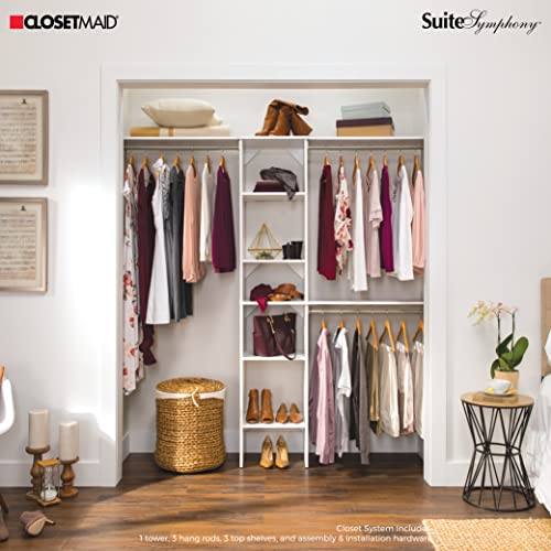 image for ClosetMaid SuiteSymphony Wood Closet Organizer Kit with Tower, 3 Hang 