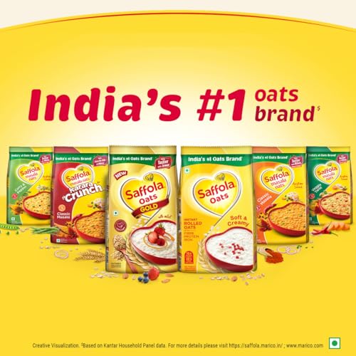 Image of Saffola Rolled Oats | 1kg Jar | Soft & Creamy | Power of Protein, Iron & Fibre, Nutritious grain | No added sugar & Preservatives | Helps manage weight | Aids Digestion