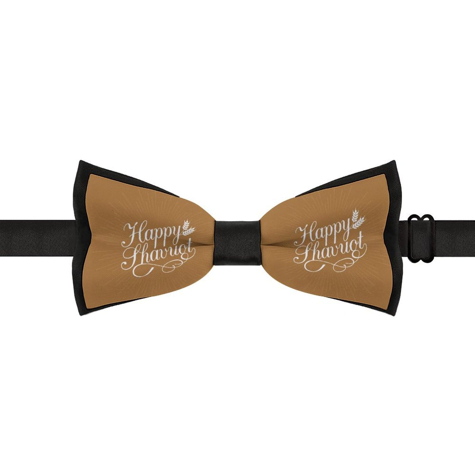 GoasNei Happy Shavuot Jewish Holiday Bow Tie for Men Adjustable Necktie Funny Tie Neck Ties for Weddings Party