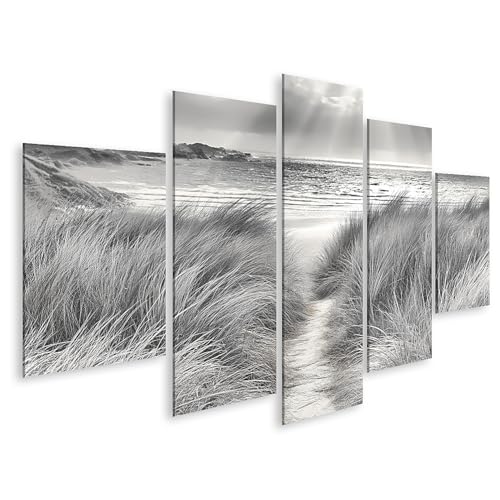 Tableau sur toile triptyque 5 pièces impression d'art nature paysage côtier