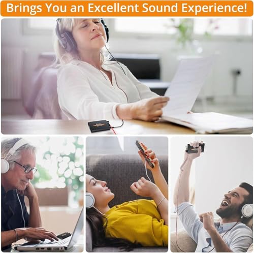 Image of Neoteck Amplifier 16-300 Ohm Portable Headphone Amplifier,3.5mm Jack Rechargeable Headphone Amp with Volume Control,Two-Stage Gain Switch, Headset Amplifier for PC /CD /MP3 /MP4 Players-Non-Bluetooth