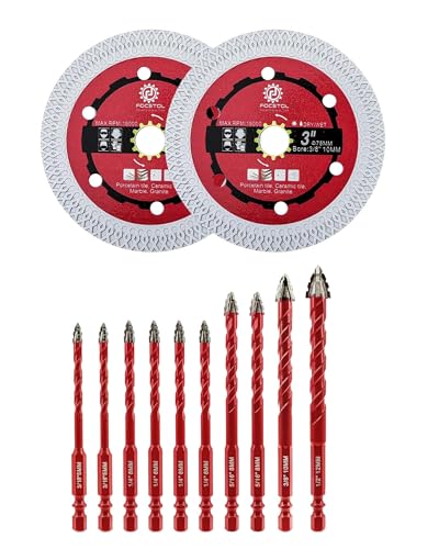Set de Foret Sec Carrelage et Lame Scie Diamant meuleuse angulaire
