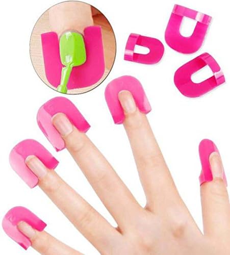 26 Pcs Curve Shape Spill-proof Finger Cover Sticker Nail Polish Varnish Holder