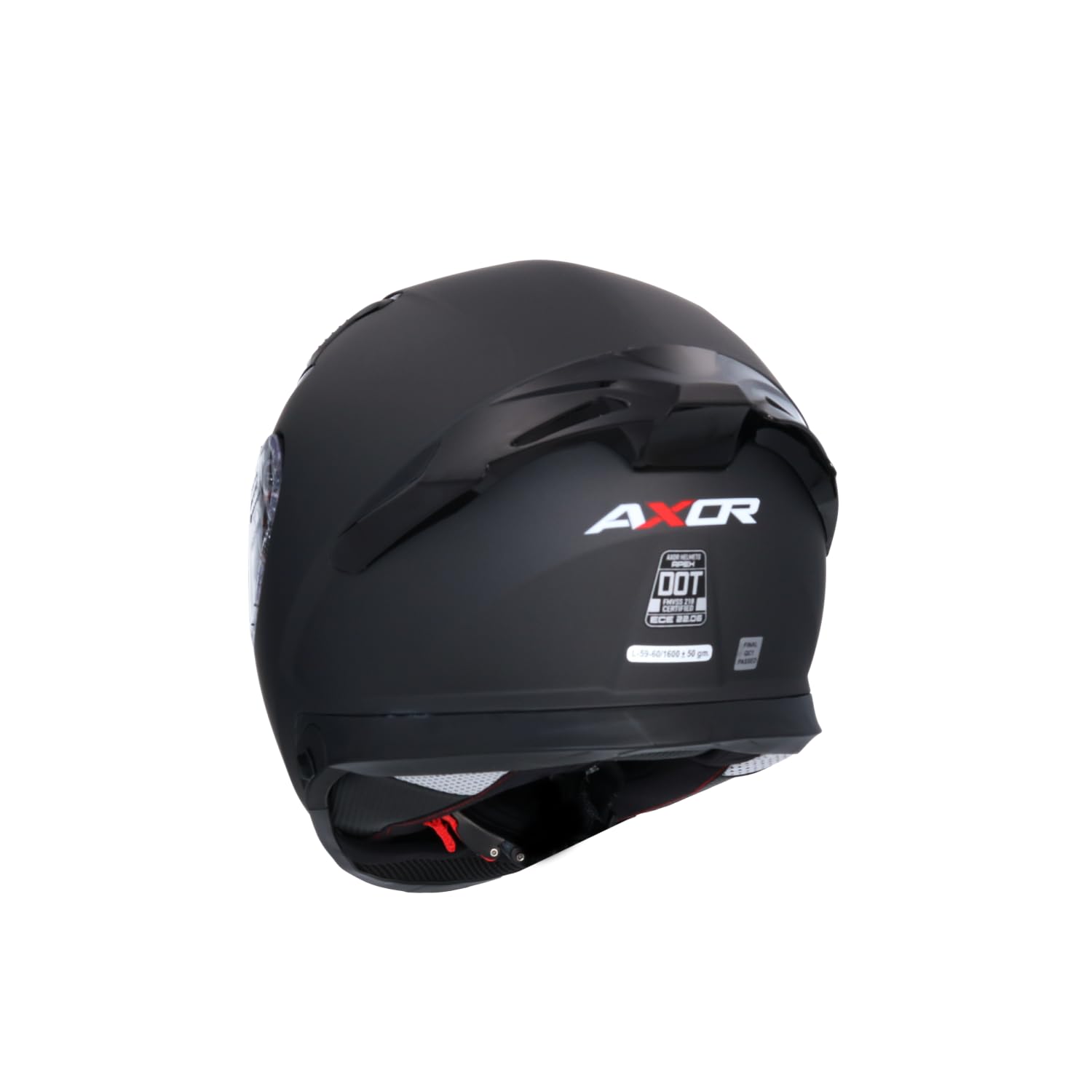 Casco AXOR Apex Solid Casco Integral de Moto Negro Mate con Pantalla Extra y Lente Solar, Diseño Deportivo, Talla XXL