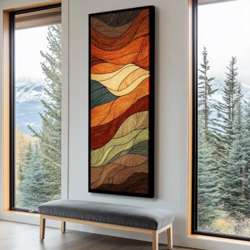 Toile verticale allongée pour habiller un pan de mur vide de chambre ou bureau