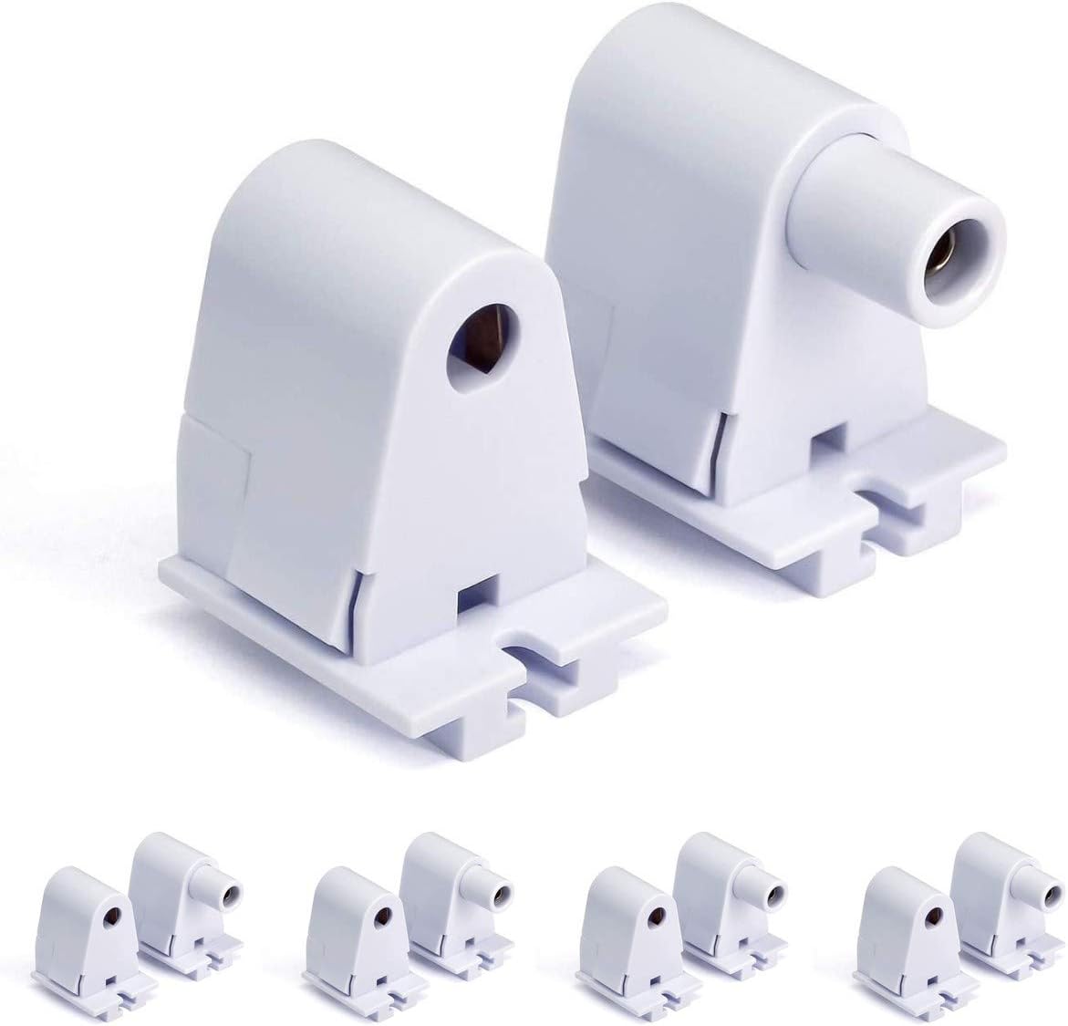 GORLENKE(4-Pairs) Etlin Daniels Single Pin FA8 Tombstone - Non-Shunted T6/T8/T12 LED Socket Lampholder Base Holder for 8FT Fluorescent Tubes, Retrofiting Bulbs Fixtures, FL314-W & FL315-W, UL Listed