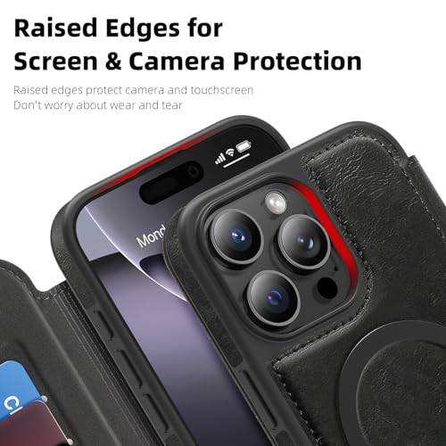 Étui cuir iPhone 14 Pro MagSafe clapet élégant protection - 7