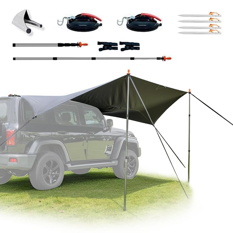 ComfortX Bâche moteur : protection UV, imperméable, ajustement universel avec ventouse et fixation passepoil 4/6 mm pour camping-car, caravane, SUV et bus de camping