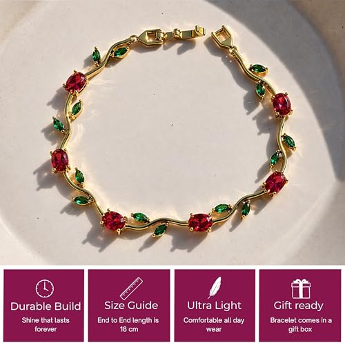 Image of Pixies Anti Tarnish Tulip Bracelet for Women Stylish | Hypoallergenic and Waterproof | Coquette and aesthetic accessories for girls | Ideal for gifting on special occasions | Comes in a gift box