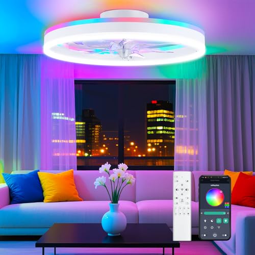 19.7 RGB Color Changing Ceiling Fan with Lights