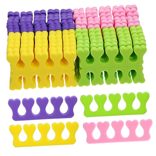 FOMIYES 100 Separadores de Dedos para Mujer Suave para Pedicura Separadores Coloridos para Uñas Evitan Compresión y Facilitan Aplicación Esmalte Casa y Viaje