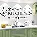 Kitchen Wall Decor Sticker Kitchen Quotes Bless This Kitchen Wall Decals Flower Art Removable DIY Vinyl Wall Stickers for Kitchen Dining Baking Room Bar Restaurant Home Decor.