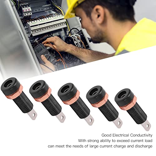 Image of 10pcs 4mm Banana Jack Socket Mount Binding Post Connector Adapter Panel Banana Jack Connector Panel for Electronic Instrument (Black)