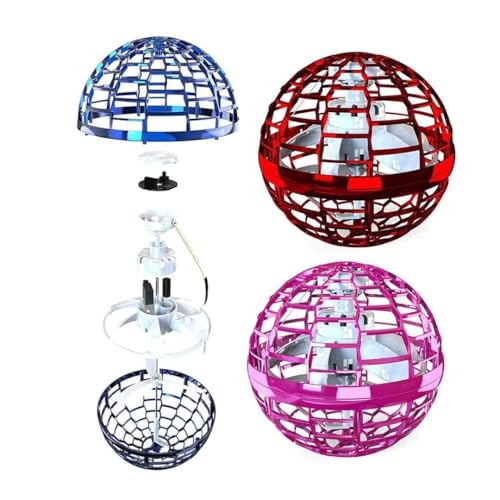Image of Doshii USB Rechargeable Built-in RGB Lights 360 Rotating Magic Controller Flying Ball Boomerang Magic Balls Flying Spinner Fidget Toys- Blue