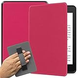 KHOMO Kindle Paperwhite Case 10th Generation 2018, Smart Shell Cover with Auto Sleep Wake Feature and Hand Strap - Hot Pink
