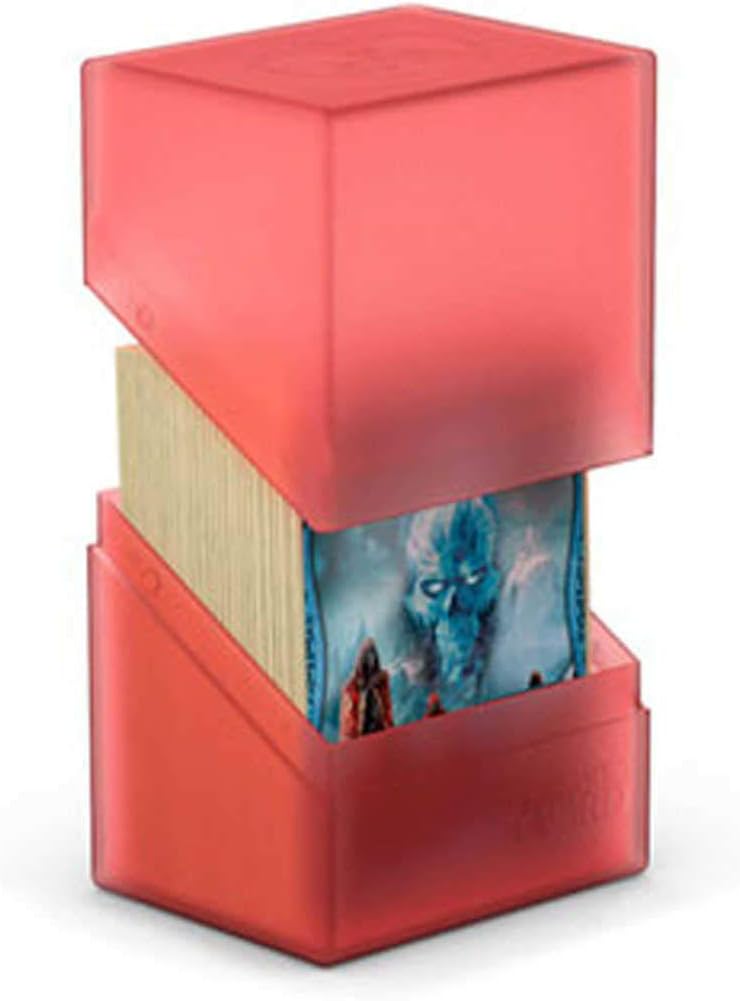 Ultimate Guard Boulder 80+ Classic, Deck Case for 80 Double-Sleeved TCG Cards, Ruby, Secure & Durable Storage for Trading Card Games, Soft-Touch Finish
